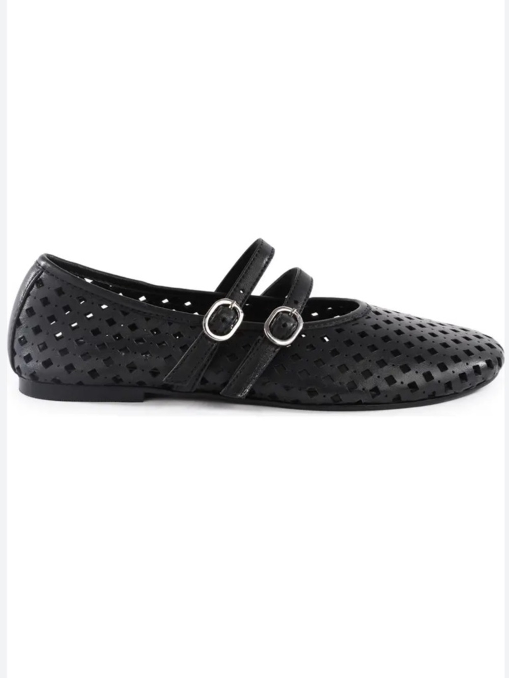 Seychelles Royal Black Leather Mary Jane Flats New!